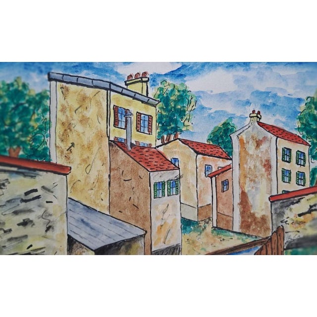 Elisée Maclet (1881-1962) Houses and washhouses in Provence on the banks of the canal Pen, brown ink and gouache Signed...