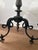 1920s 1920s Spanish Revival Cast Metal Three-Light Chandelier With Frosted Glass Shades For Sale - Image 5 of 6