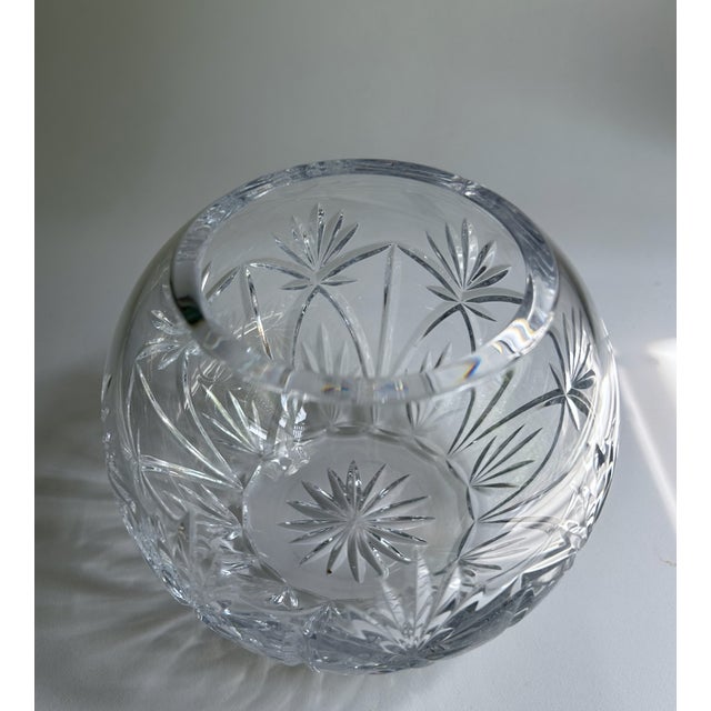 Metal Vintage Atlantis "Catalina" Cut Clear Crystal Rose Bowl - Vase For Sale - Image 7 of 12