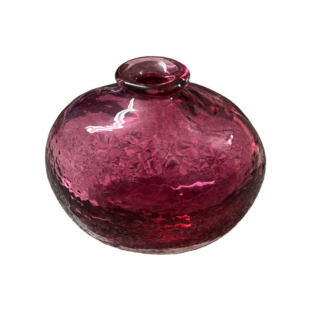 Mid-Century Modern Vintage Mid Century Modern Blown Purple Glass Vase For Sale - Image 3 of 6
