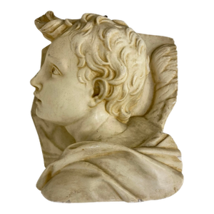 Mid-Century Italian Plaster Freeze of a Young Angel