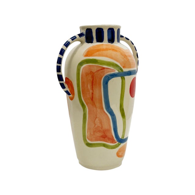 2020s Vista Hand Painted Vase For Sale - Image 5 of 11