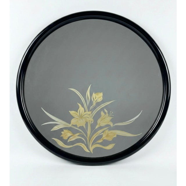 37 1/2” Diam x 1 1/2”D This circular mirror is a sophisticated exercise in late-century minimalism, blending the bold,...