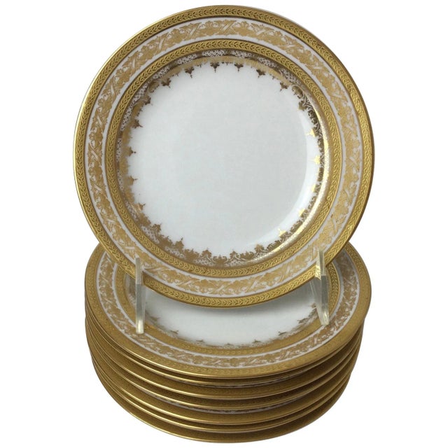 Gold Antique Limoges Porcelain Gold Encrusted Bread & Butter Plates- Set of 8 For Sale - Image 8 of 8