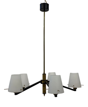 Vintage Glass Chandelier attributed to Stilnovo, 1960