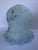 Vintage Frosted Blue Glass Rose Lamp Shade With Ruffled Scalloped Edge For Sale - Image 4 of 9