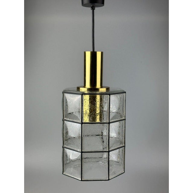 Space Age Ceiling Lamp in Glass and Brass from Glashütte Limburg, Germany, 1960s-1970s For Sale - Image 16 of 18