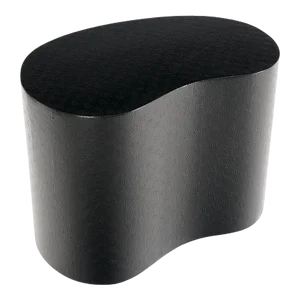 Kidney Shape Black Lacquer Raffia Cloth Wrapped Side End Coffee Table