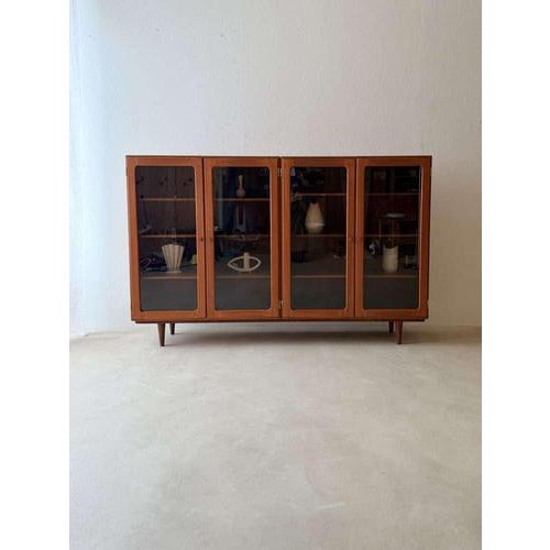 Vintage Danish Teak and Smoked Glass Display Cabinet, 1960s For Sale - Image 4 of 5