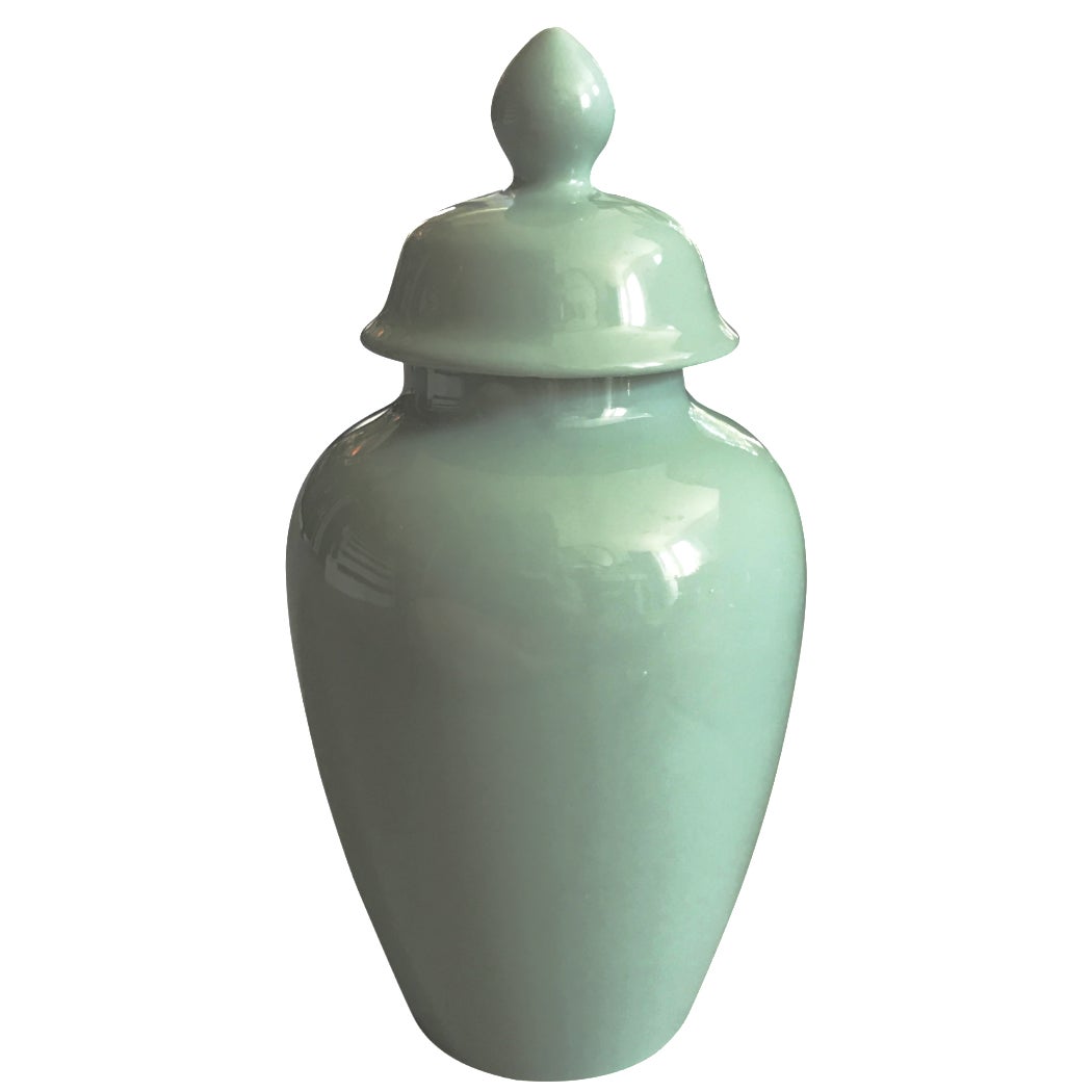 Vintage Sea Green Ginger Jar Chairish