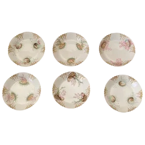 Antique Shell Decorated Dishes - Set of 6