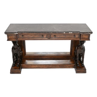 Antique Victorian Marble Top Console Table, 1960s For Sale