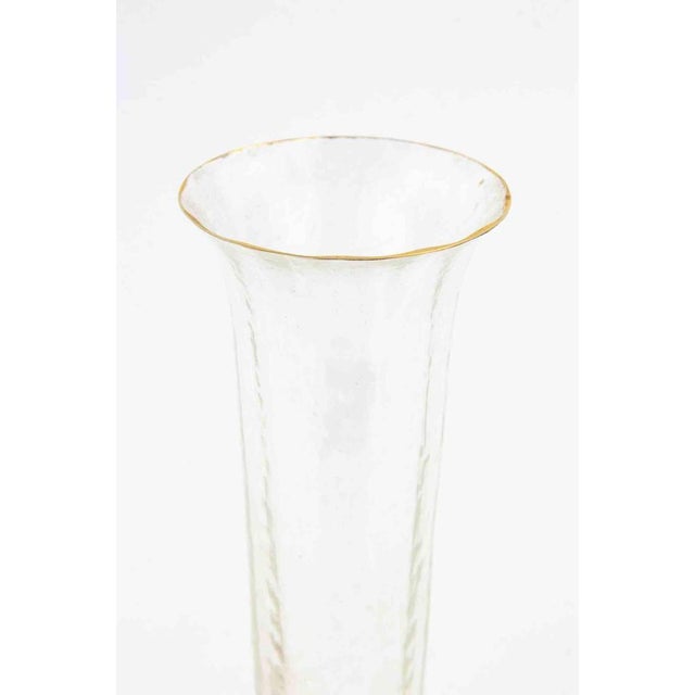 Mid-Century Glass Vase with Gold Overlays, 1930s For Sale - Image 4 of 6