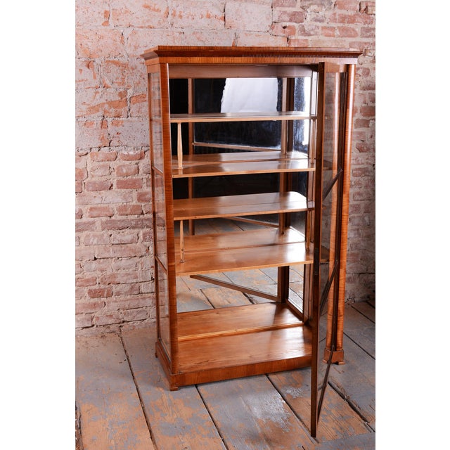 Antique Biedermeier Display Cabinet in Spruce, 1830s For Sale - Image 11 of 16