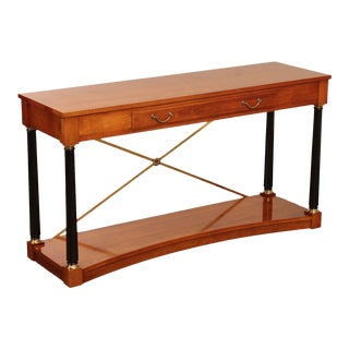 Late 20th Century Ethan Allen 'Medallion' Cherry One-Drawer Console Table For Sale
