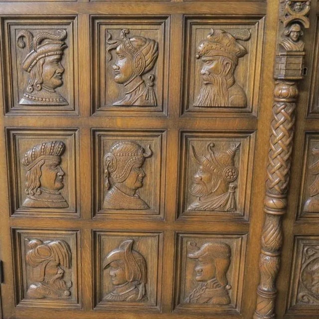 Vintage Carved Buffet, 1950s For Sale - Image 9 of 15