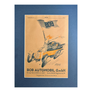 1920s Promotional Poster for Bob Automobil G.m.b.H. (Later Bob Automobil Ag), a Berlin-Based Car Producer