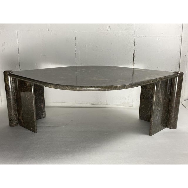 Italian Marble Teardrop Coffee Table in the style of Angelo Mangiarotti, 1980s For Sale - Image 14 of 17