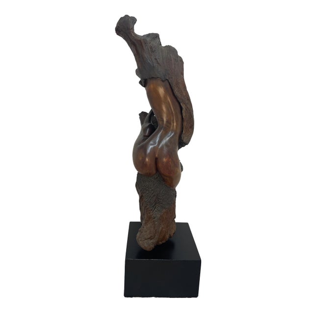 1980s Monumental Signed Wood Sculpture by Sig De Tonancour, 1984 | Organic Modern Figurative Form For Sale - Image 11 of 13