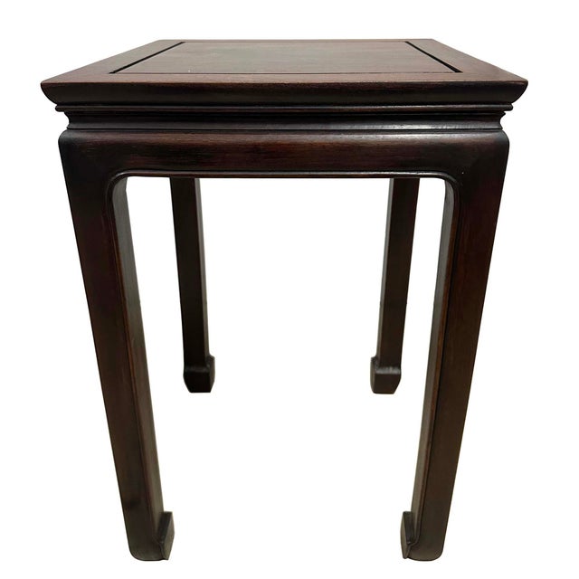 1920s Antique Chinese Ming-Style Square Stand, Side Table, Display Pedestal For Sale - Image 5 of 10