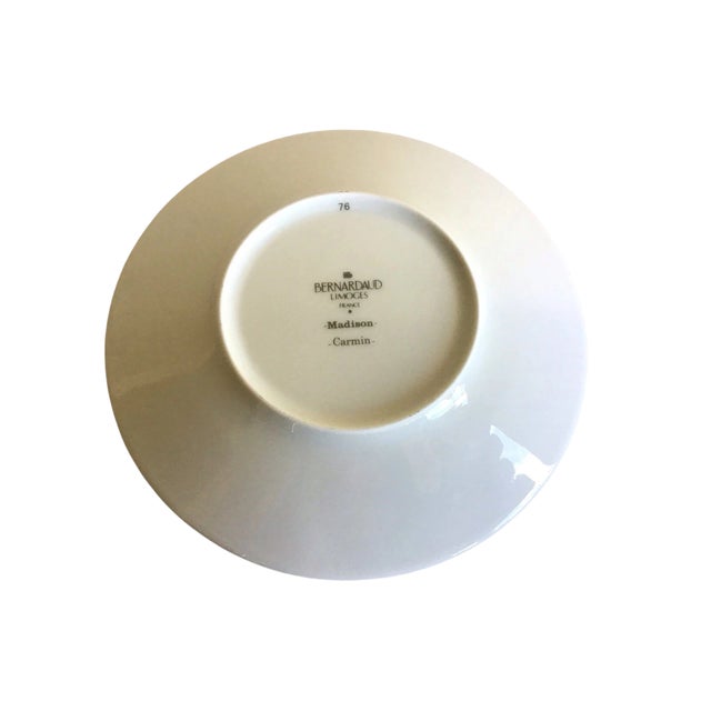 Limoges, France Late 19th Century Bernardaud Limoges France Madison Carmin Round Bread Butter Plates - Set of 5 For Sale - Image 4 of 5