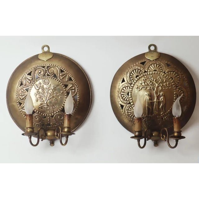 Set Wall Lamps in Brass from Adam & Eva & Lebensbaum, 1890s, Set of 2 For Sale - Image 10 of 10