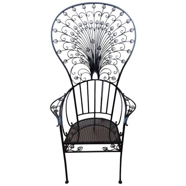 Peacock "Salterini" Style Patio Chair by Florentine Craft Studio For Sale