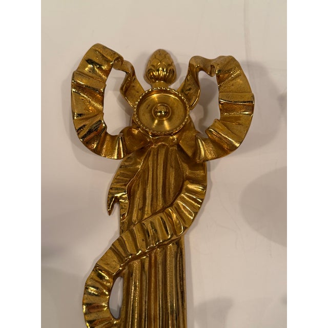 Vintage Brass Horn Motif Sconces - a Pair For Sale - Image 4 of 11