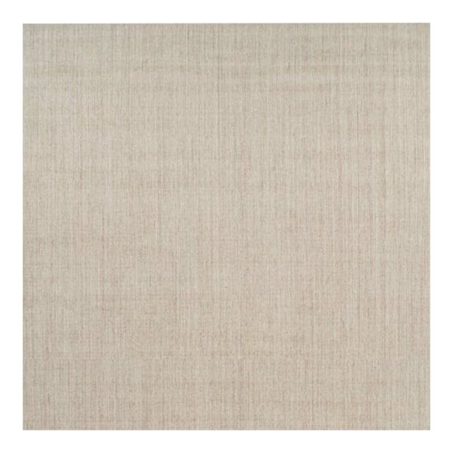 Rug & Kilim’s Oversized Modern Textural Solid Rug in Beige Tones and Striae - 14x14 For Sale
