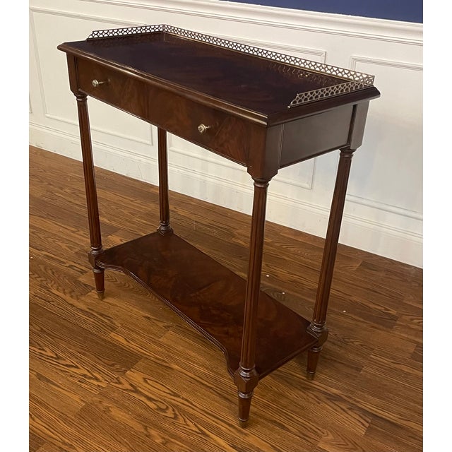 Wood Traditional Mahogany Console Table by Leighton Hall - Showroom Sample For Sale - Image 7 of 9