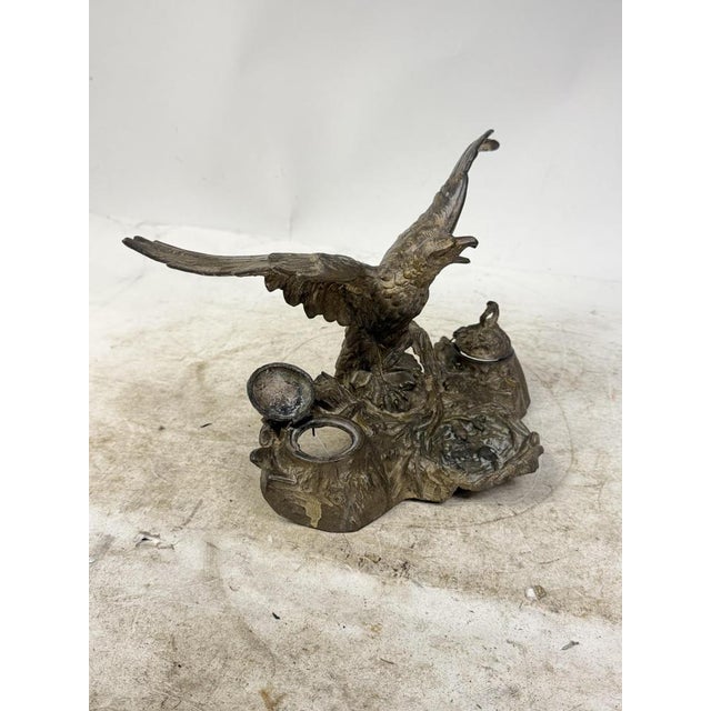 Vintage Bronze Inkwell, 1930s For Sale - Image 3 of 8