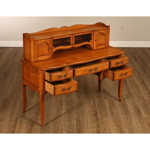 Wood Davis Cabinet Company French Provincial Style Desk With Hutch And Chair For Sale - Image 7 of 18