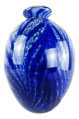 Vintage Cobalt Blue Murano Glass Bowl with Abstract Animal Pattern, 1980s