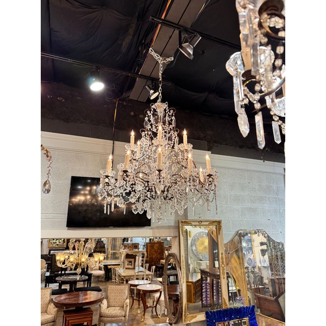 Antique French Crystal Chandeliers For Sale - Image 9 of 12