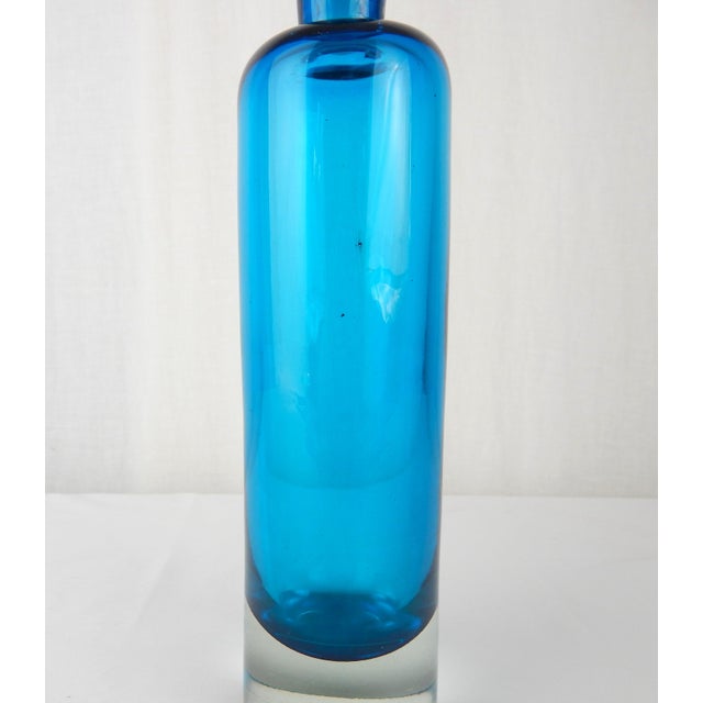 Mid-Century Modern Teal Blue Glass Decanter, Attributed to Antonio Da Ros For Sale In Orlando - Image 6 of 10