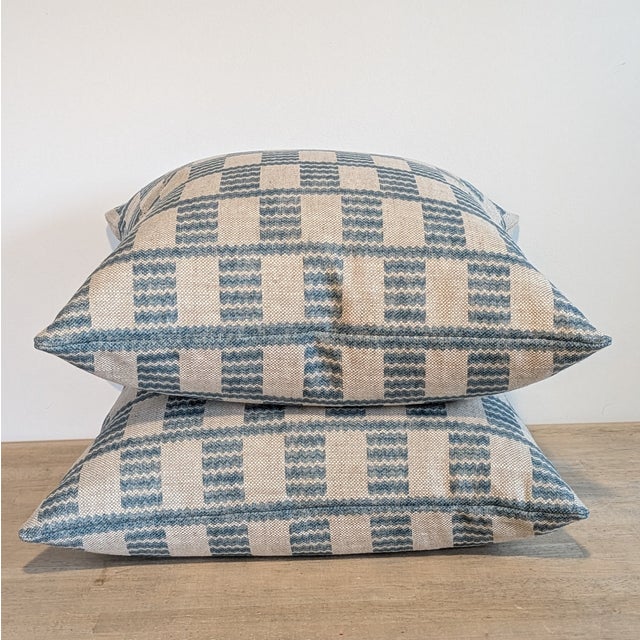 Fermoie Cove Pillows in Blue - Pair For Sale - Image 4 of 6