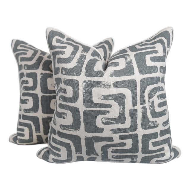 Designer Oui Bloc Kravet Pillow Covers- A Pair For Sale