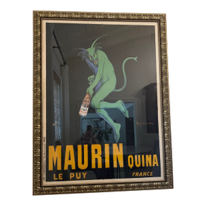 Early 20th Century French “Maurin Quina” Stone Lithograph Poster - Framed