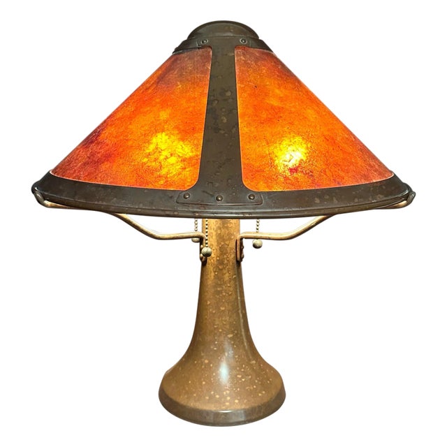 Late 20th Century Mica Lamp Co. Copper And Mica Lamp For Sale