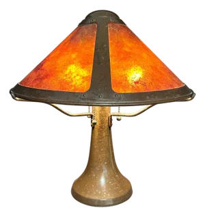 Late 20th Century Mica Lamp Co. Copper And Mica Lamp
