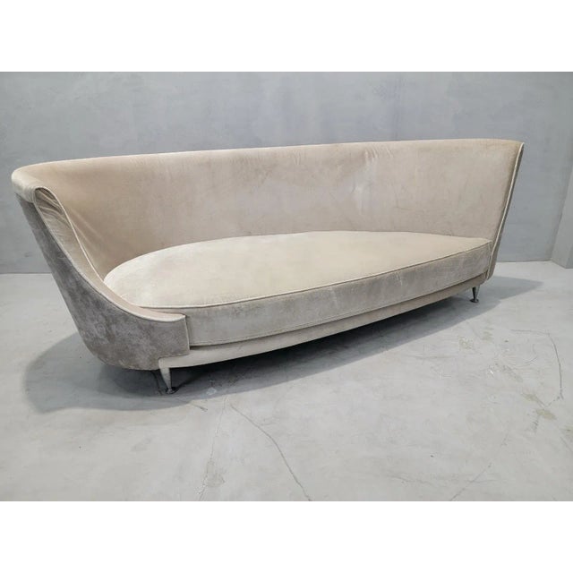 Vintage Modern Italian Moroso NewTone Drop Left Sofa Reupholstered in Velvet For Sale In Chicago - Image 6 of 9