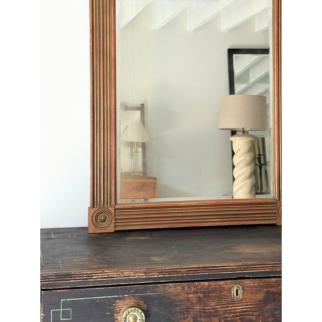Wood Neoclassical Wall Mirror with Reeded Giltwood Frame, 1970s For Sale - Image 7 of 13
