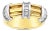 Baguette Two Toned Diamond Band 18k Yellow Gold, Size 7 For Sale