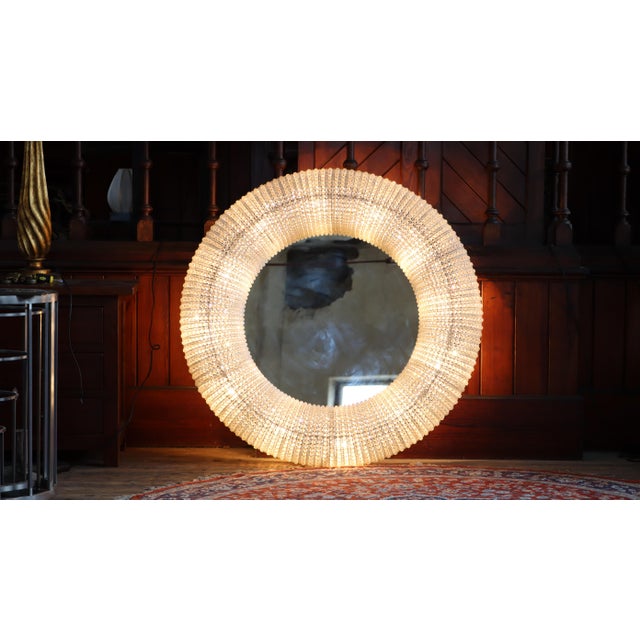 White Illuminated Saturn Mirror in Crystal Glass by Timothy Oulton, 2010s For Sale - Image 8 of 15