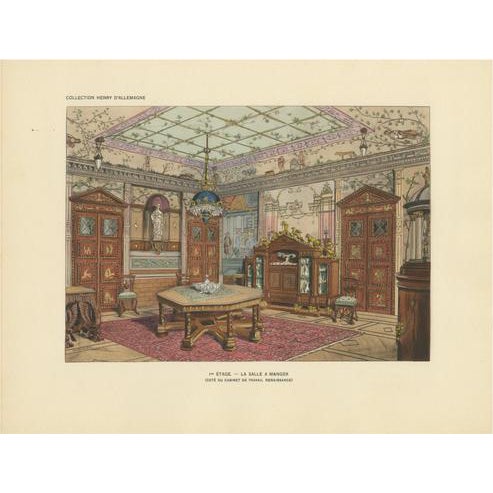 Henry-René dAllemagne, Renaissance Splendour: The Grand Dining Room, 1900s, Print For Sale
