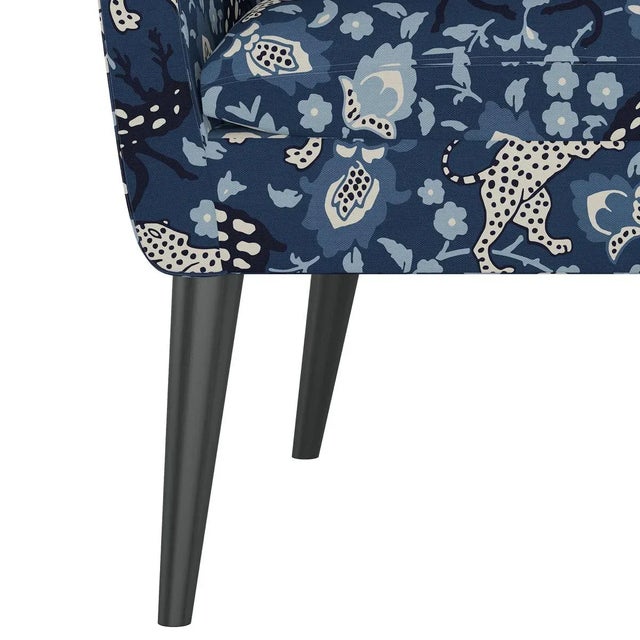 Not Yet Made - Made To Order West Loop Chair in Blue Leopard For Sale - Image 5 of 8