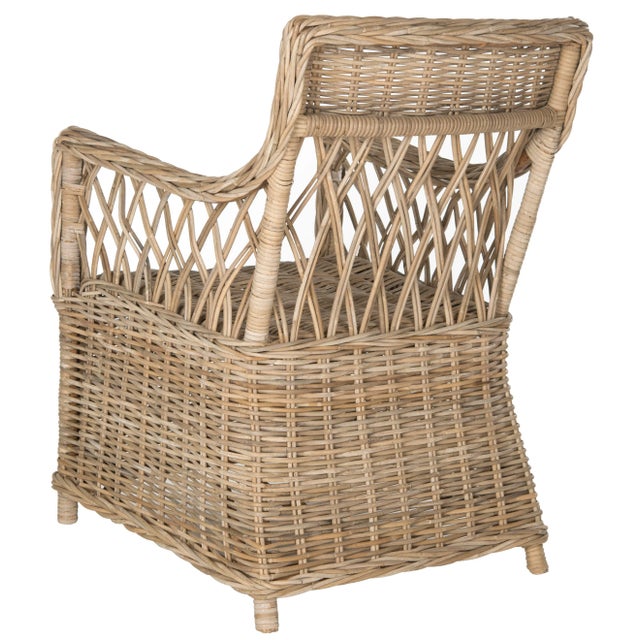 Modern Grant Rattan Armchair in Natural For Sale - Image 3 of 6