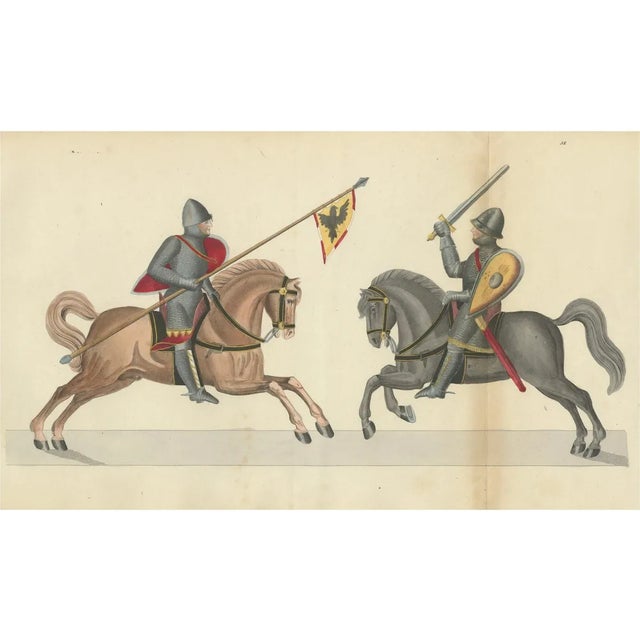 rint of Armed Horsemen Bearing a Heraldic Banner, 1842, Paper For Sale