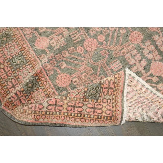 Vintage East Turkestan Gray Salmon Pomegranate Rug - 6'6" x 12'9" For Sale In New York - Image 6 of 8