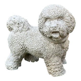 Cast Stone Bichon Frise Garden Ornament For Sale